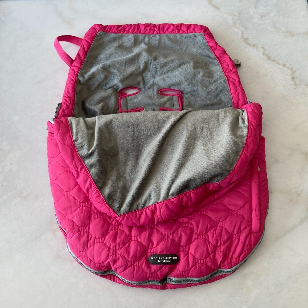 Used only 1x! JJ Cole Bundle Me car seat cover / stroller footmuff / pink, 0-12m